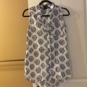 Patterned LOFT Button-down Top